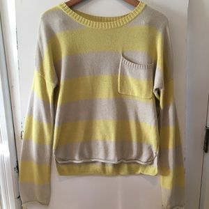 Yellow and White Stripe Urban Outfitters Sweater